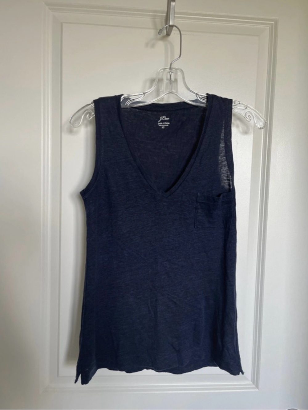 JCrew 100% linen navy tank top XS